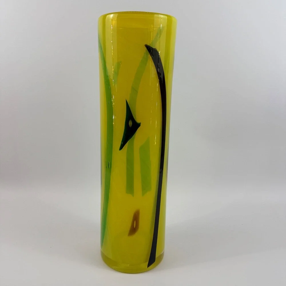 HTF Blenko 2704 Opaque Cylinder Vase Double Signed Richard Blenko 2005 - Picture 3 of 11